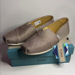 Toms Metallic Bronze Slip-On Flats